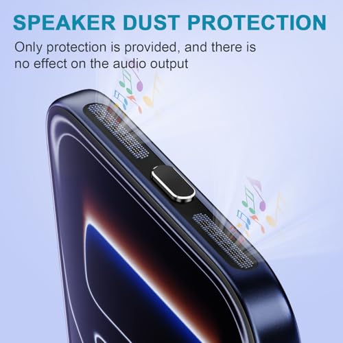 Image of USB C Dust Plug,USB C Port Cover Type C Charging Port Plug Cover Speaker Dust Cover,Accessories for iPhone 17, 17 Pro (Black, for iPhone 17 Pro)