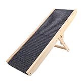 Qiilu Foldable Dog Ramp for Bed Couch - Portable Wooden Pet Ramp for Small Dogs - Anti Slip Sturdy Folding Pet Steps for Safe Home Travel