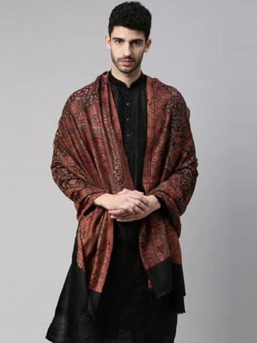 Image of Pashmoda His and Her Gift Set of Jamawar Shawl and Kaani Stole With Wooden Gift Box