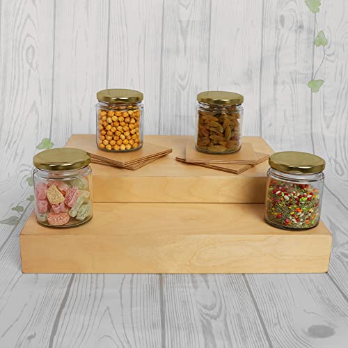Image of (Storage Jar Pack of 4 Glass Jar | Round for Kitchen | Multi-Purpose Octagon Canister | Container 200 ml Each | Kitchen Storage jars & Container Set