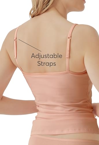 Image of Pact Womens Cotton Camisole Tank Top with Built-in Shelf Bra