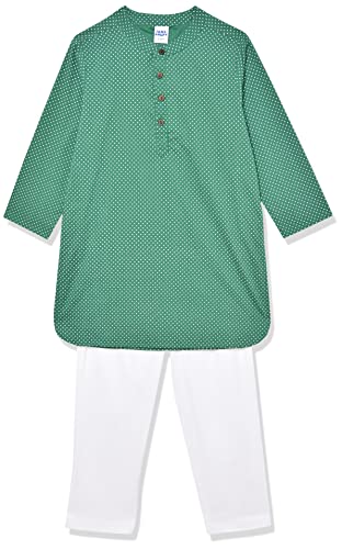 Image of Amazon Brand - Jam & Honey Cotton Boy Festive Printed Kurta And Pyjama Set Which Is Both Comfortable And Stylish
