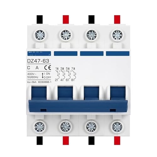Disyuntor miniatura 4P 25A DZ47 para carril DIN e instalaciones de 380V