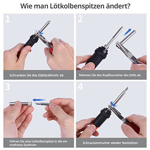 Brandmalerei Set WeLeauto Lötkolben 60W mit Zubehör und Temperaturregelung