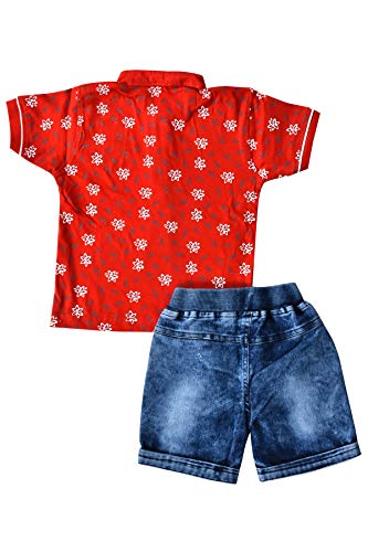 Image of Boys Cotton T-Shirt & Denim Short Dress (6 Months - 5 Years)
