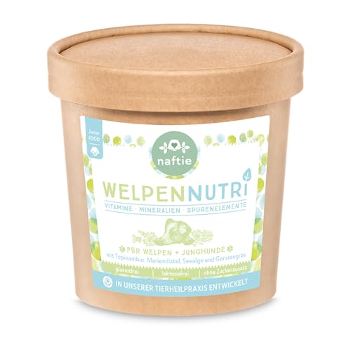 naftie Welpen Nutri - Nährstoffe Vitamin & Mineralien Mix für Welpen und Junior-Hunde - Multivitamine & Mineralstoffe - Nahrungsergänzung Futterzusatz - 500g
