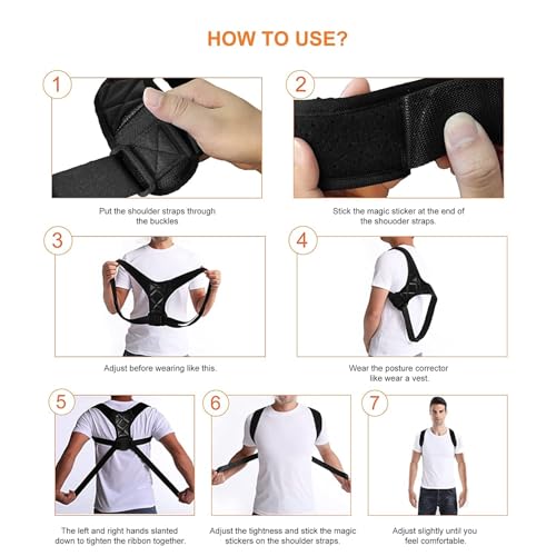 HADSOMUN Back Support Brace Pain Relief Belt for Women Men Braces Spine Straightener Breathable - Image 6