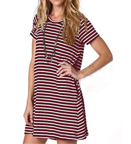Image of Alaster Women's Casual Summer T Shirt Dress Loose Short Sleeve Tunic Dress with Pocket for Women