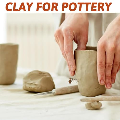 Image of Earthen Terracotta Ready to Use Natural Clay. Best for Pottery, Jewelry Making, Ecofriendly Ganesha Idol Making, Art and Craft Activities (1kg, Grey)