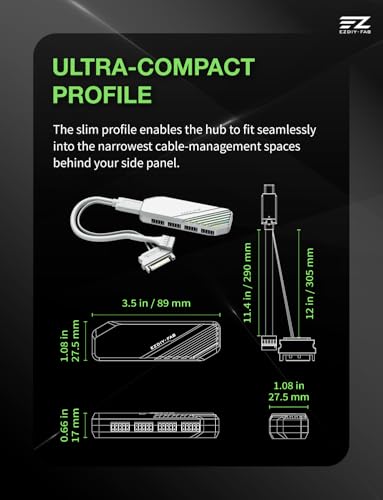 Hub interne USB 2.0 à 9 broches avec alimentation SATA et support magnétique amovible pour boîtier PC - 6