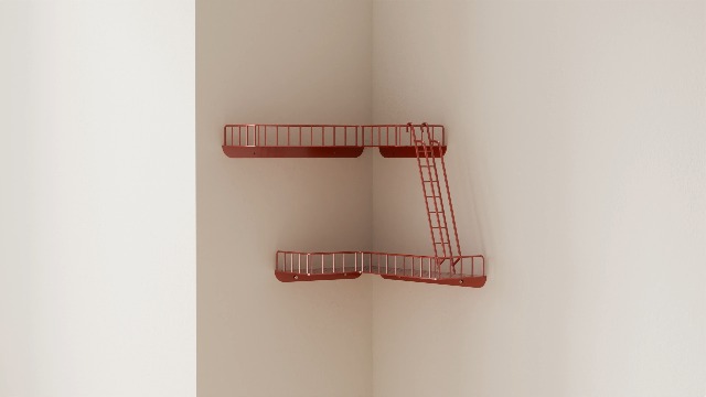 Watch Red Fire Escape Wall Shelf Installation Video on Amazon Live