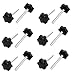 Aexit M8x70mm Male Knobs & Hand Wheels Thread 38mm Dia Plastic Star Head Screw On Type Clamping Star Knobs Knobs 6pcs