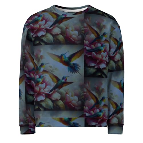 Sweatshirt unisexe imprimé colibri multicolore deep pour style urbain chic