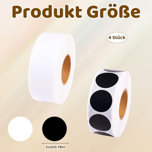 4000 Stück Hochwertige Schusspflaster für Zielscheiben, Markiersticker für Zielscheiben Schwarz-Weiß,Zuverlässige Haftung, ca. 20 mm Durchmesser