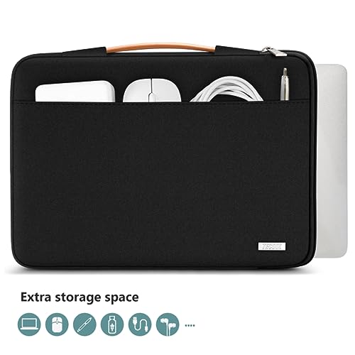 TECOOL Protective Laptop Sleeve 16 Inch,Waterproof 16 Inch Laptop Case for MacBook Pro 16 M5 M4 M3 M2 M1(2019-2026),16" Notebook Lenovo HP Dell Acer Chromebook Case Laptop Bag with Handle,Black - Image 2