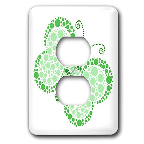 Cache-prise papillon vert habillage mural pour masquer les prises