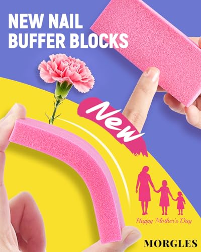 MORGLES Nail File and Buffer Blocks with Nail Care Kit, 13 Pcs Manicure Kit for Women with Milk and Honey Cuticle Oil and Cuticle Trimmer Set - Image 4