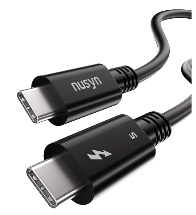 nusyn Thunderbolt 5 Cable, Intel Certified, 3.3 FT USB C Cable | 240W Fast Charging, up t…