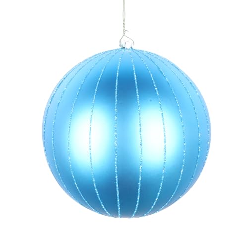 Vickerman 6" Turquoise Matte Glitter Ball Christmas Ornament. Includes 2 Pieces per Bag.