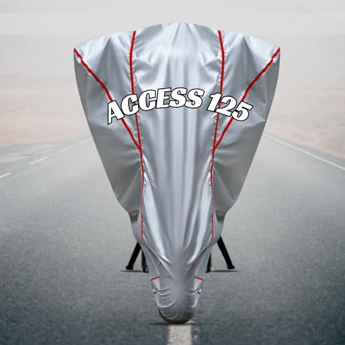 Image of Motorcycle Scooty Body Cover for Outdoor Use - Heavy Fabric Water Resistant Two Wheeler Cover with UV, Dust & Rain Protection Compatible for Access 125