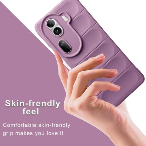 Image of A rtistque Liquid Silicone Stripes Back Cover Case for Oppo Reno 11 Pro 5G | with Camera Protection | with Inner Fabric | Anti Slip Grip | AirBag Case - Purple