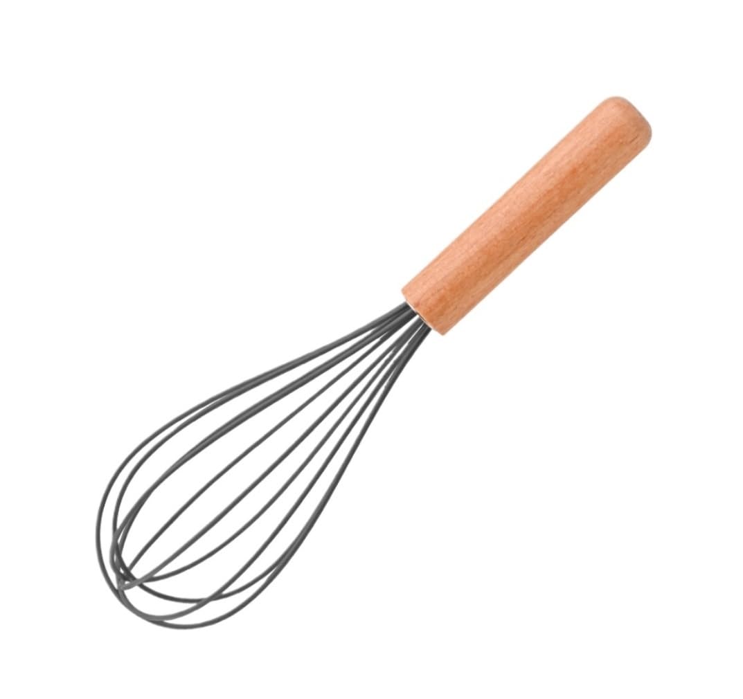 Batidor Varillas Cocina Batidor De Huevos De Silicona Manual con Mango De Madera For Cocinar Batidor De Huevos con Globo Clásico Barillas Batir Batidor De Huevo(G)