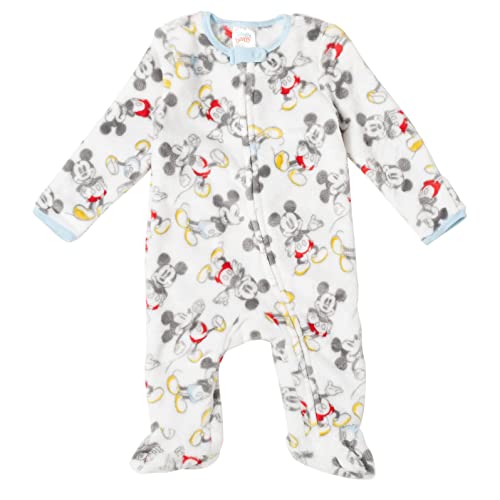Disney Mickey Mouse Newborn Baby Boys Fleece 2 Pack Zip Up Coveralls Blue/White 0-3 Months #TOP4
