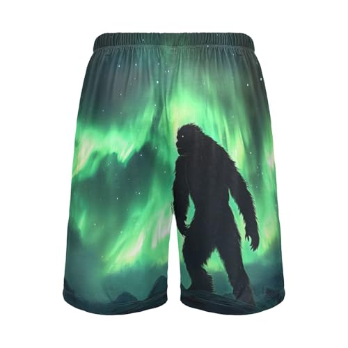 Aurora Sasquatch Men's Sleep Shorts Pajama Pants with Side Pockets Elastic Waistband Drawstring S2