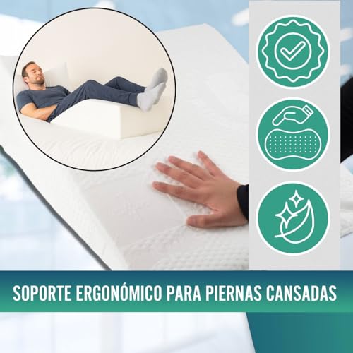 Miniatura 9 de Ortoprime Almohada Piernas Elevadas Con Varices Cojín Reposapiernas Viscoelástico Cojín Elevador Piernas Ortopédico Almohada Piernas Dormir Cuña Piernas Cansadas - Cojín Piernas Hinchadas