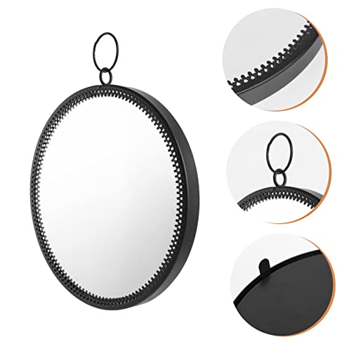 Miroir suspendu rond en fer résistant pour optimiser l'espace