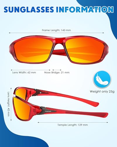 Image of Frienda 6 Pack Polarized Sport Sunglasses for Men Multipack Fit over Glasses Pack Lot Set Men's Sport Fishing Eyeglasses
