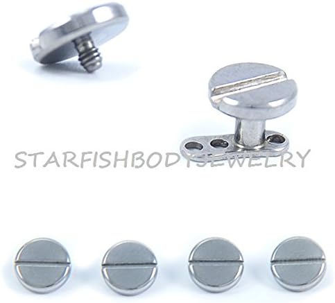 Starfish Body Jewelry 316L Surgical Steel Internally Threaded Flat Head Screw Dermal Top
