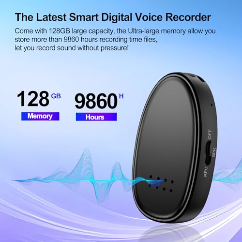 128GB (9860 Hours) Digital Voice Recorder-MDalong 3072kbps Recording Device with DSP Noise Reduction, MP3 Playback Audio Recorder Built-in Speaker for Students/Interpreters/Workplace Use,Black by MDalong - Image 2