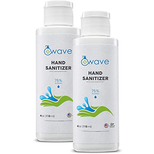 WAVE Hand Sanitizer Disinfection Liquid Solution 75% Isopropyl Alcohol Moisturizing Formula FDA Approved