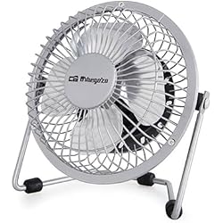 Ventilador Orbegozo Pequeño Orbegozo PW 1025 - Ventilador de mesa. Potencia: 8 W. Aspas metálicas, Diámetro de aspas: 10cm. Muy silencioso. 2 en 1: USB y alimentador de corriente 230v.