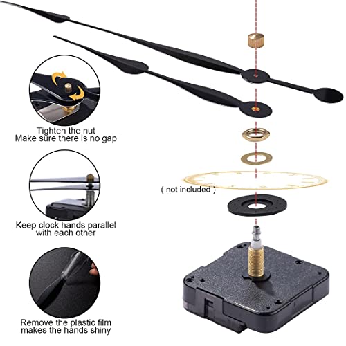 EMOON Clock Movement Mechanism Kit With Pack Long Spade, 42 OFF