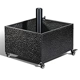 SUNNYPARK Heavy-Duty Metal Umbrella Base Stand with Wheels, 150lb Capacity Portable Fillable Planter for Patio, Outdoor, Garden, Poolside, Yard & Lawn
