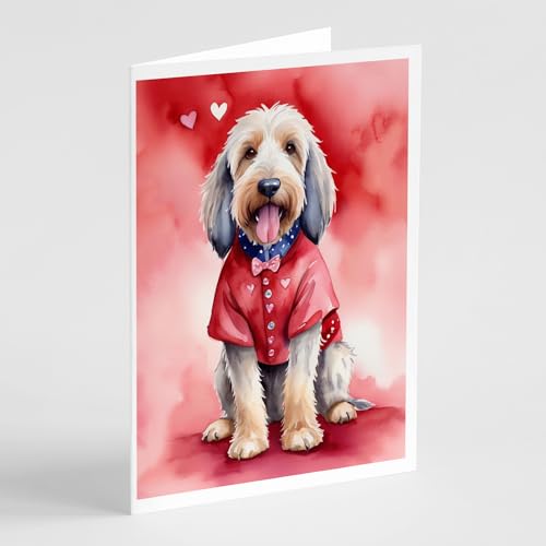Caroline's Treasures DAC5402GCA7P Otterhound My Valentine Greeting Cards Pack of 8 Blank Cards with Envelopes Whimsical A7 Size 5x7 Blank Note Cards