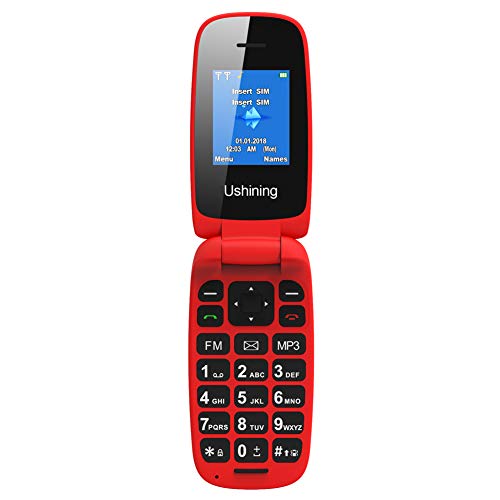 Ushining Unlocked Flip Cell Phone for Seniors,Easy-to-Use,Long Standby time,T-Mobile Card Suitable (Red) Ushining Unlocked Flip Cell Phone for Seniors,Easy-to-Use,Long Standby time,T-Mobile Card Suitable (Red)