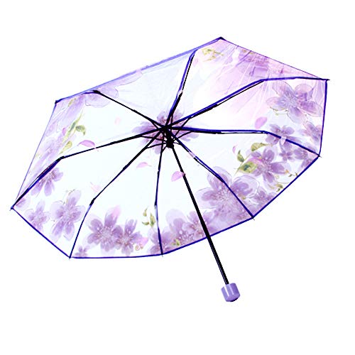 Preisvergleich Produktbild Klarer Taschenschirm - Kompakt - Automatisches Öffnen - Robuster - widerstandsfähiger Leichter Outdoor-Golfschirm für Hochzeit und Personal