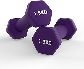 Neoprene Dumbbells Weight Home Gym Fitness Dumbbell -Set of 2 Dumbbells - (Purple, 1.5KG)
