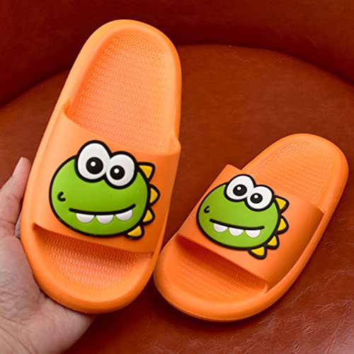 Boys Girls Toddler Little Kid Cloud Slides Sandals Cartoon Quick Drying Slippers House Bathroom (Orange, 3 Big Kids)3