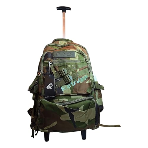 Mochila com Rodas Camuflada, Trolley Escolar, Estampa Militar, com Alça Retrátil