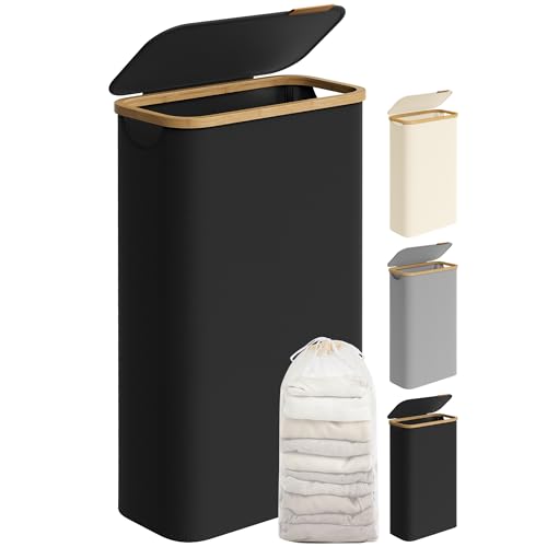 SONGMICS Slim Laundry Hamper with Lid - 65L