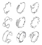 💍[TAMAÑO AJUSTABLE DE ANILLOS]💍Los anillos para nudillos tienen un diseño abierto ajustable, el tamaño normal de 5 a 8, y puede ajustar el anillo de dedo de 4 a 11 para que se ajuste bien, tamaño perfecto como anillos de mujer y anillos de hombre.