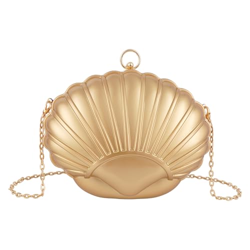 Image of Women Seashell Evening Bag Purse Mermaid Chain Strap Clutch Handbag Shoulder Bag | Seashell