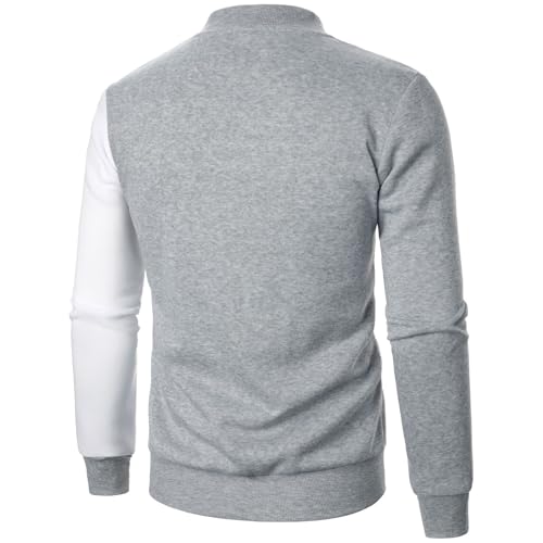 Mens Lightweight Stand Collar Sweatshirts for Men Casual Zip Up Western Hoodies Color Block Fall Tops Backwoods Y2K2