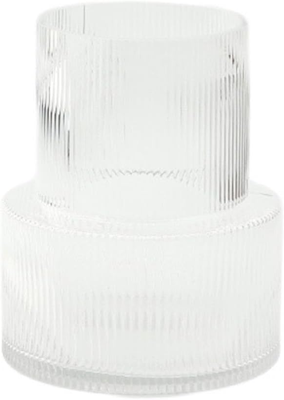 縦縞デスクトップ花瓶、水耕栽培用ファッションガラス花瓶 フレッシュフラワー装飾花瓶 バルコニー オフィス 寝室(サイズ:15 x 1