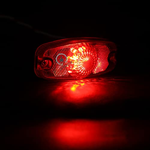 Marqueur de surface LED rouge 12V lot de 8 feux de gabarit pour camion
