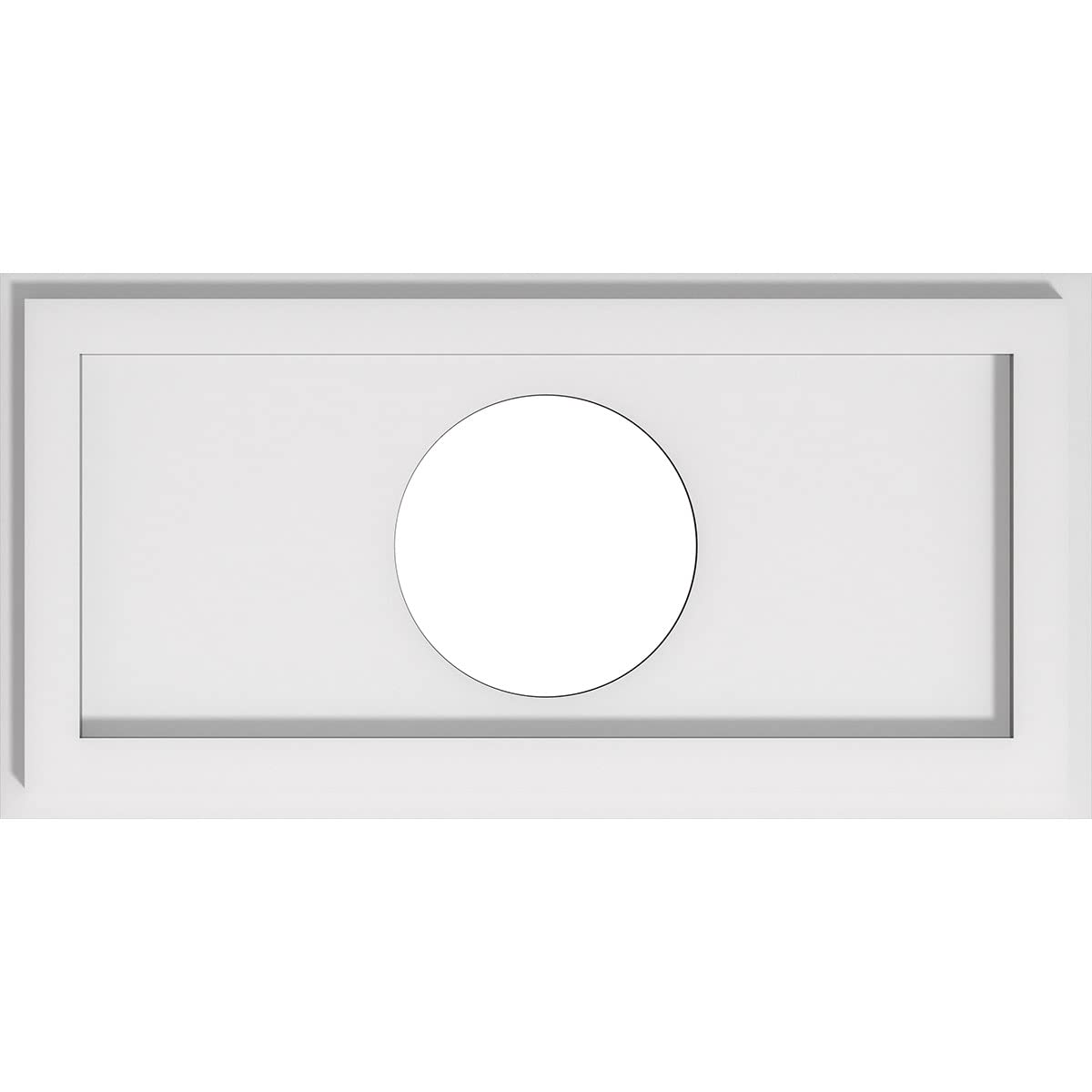 Ekena Millwork CMP18X9RE-05000 Rectangle Architectural Grade PVC Contemporary Urethane Ceiling Medallions 18"W x 9"H x 5"ID x 6 1/4"C x 1"P